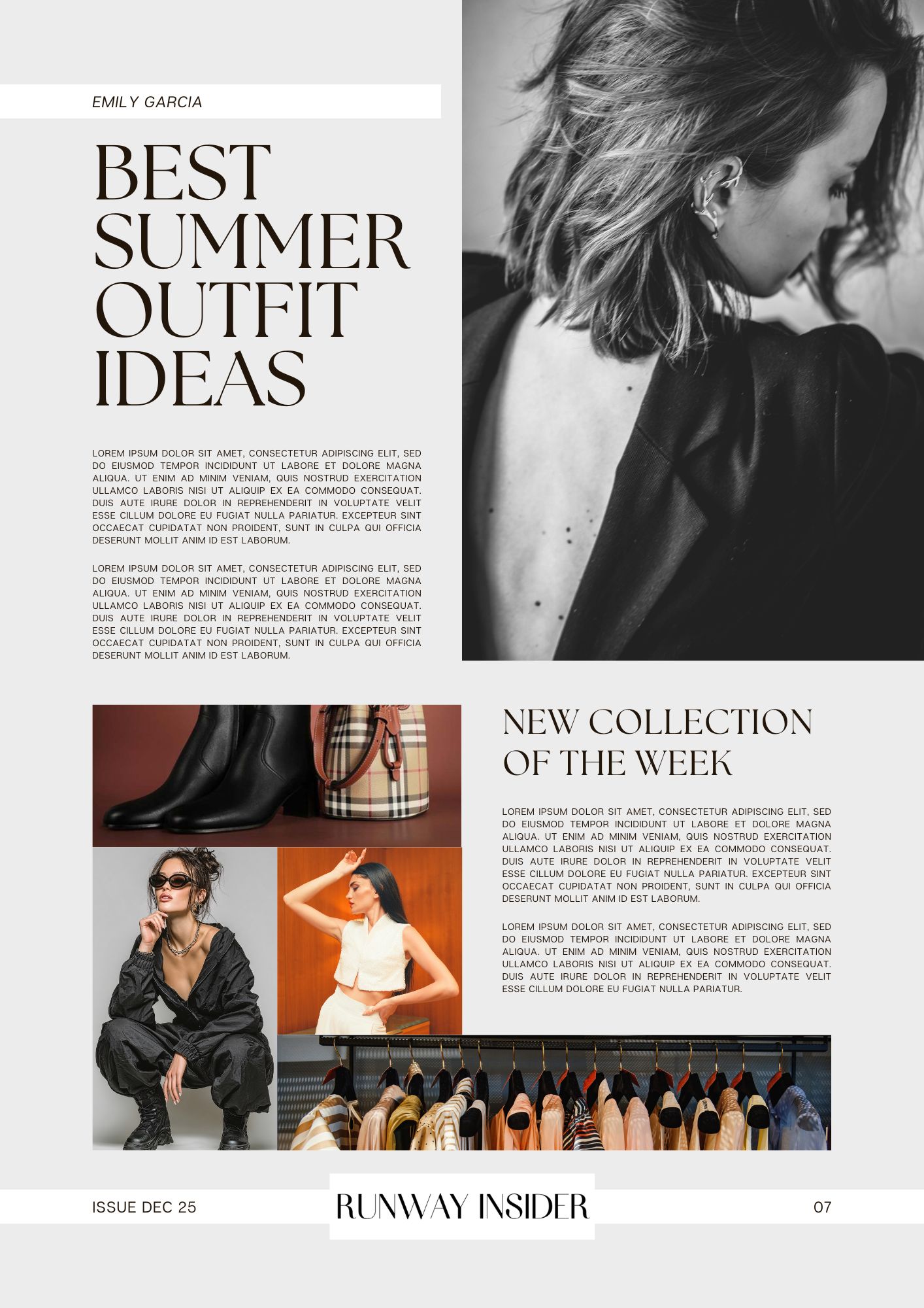 Aesthetic Black and White Fashion Article Magazine Document